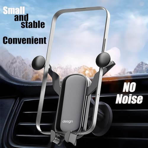 Ultimate Hands-Free Car Phone Holder with Metal Hook Clip – Universal Air Vent Mount for i Phone & Android Smartphones, 360-Degree Rotation, Sleek Black Design for Safe Navigation and Calls, Essential Driving Accessory