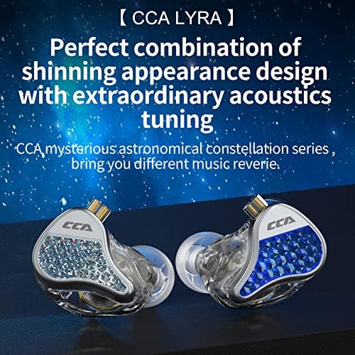 Transform Your Sound Journey with FEDAI CCA Lyra Hi-Fi In-Ear Headphones – 10 mm Dynamic Driver for Rich Bass & Crystal Clarity, Striking Diamond-Like Faceplate for Enhanced Durability, Versatile Detachable Silver-Plated 0.75 mm 2-Pin Cable with Integrated Microphone for Effortless Call Management – Ideal for Audiophiles & Everyday Listeners