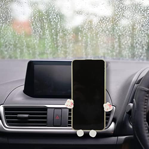 Charming Rabbit-Themed Air Vent Phone Holder for Vehicles – Universal Silicone Phone Cradle with Enhanced Magnetic Grip for Optimal Security – Perfect for Hands-Free Navigation and Stylish Interior Decor