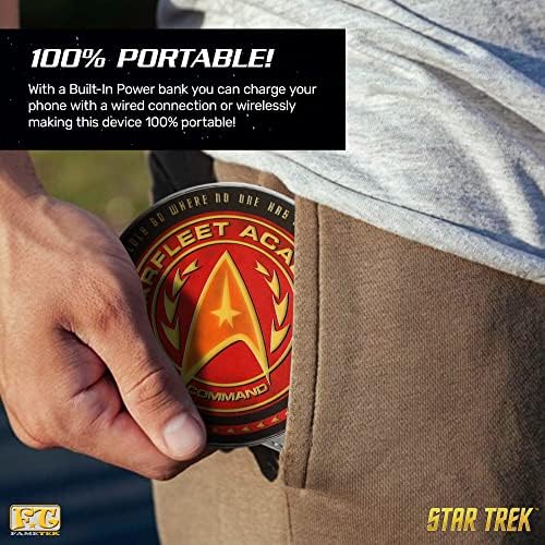 Star Trek Illuminating Wireless Charger & Backup Battery Pack – Sci-Fi Inspired Portable Phone Charger with Light-Up Transporter Pad Logo for Enhanced Compatibility and Fast Charging – Ultimate Gift for Star Trek Fans and Tech Enthusiasts