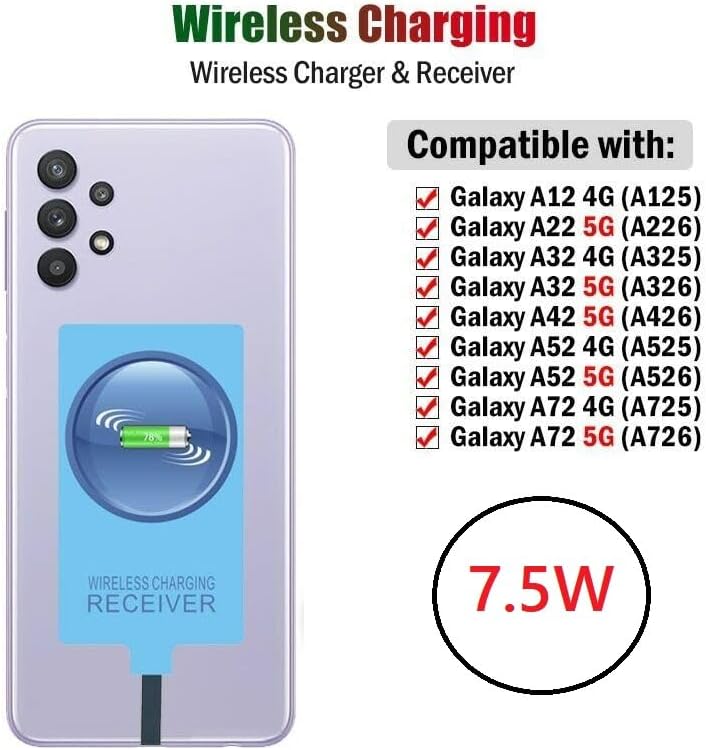 Transform Your Samsung Galaxy A12 A22 A32 A42 A52 A72 into a Wireless Charging Hub with Our Type-C Receiver – Quick Charge, Compact Stand, and Foldable Design for Effortless Mobility and Enhanced Convenience