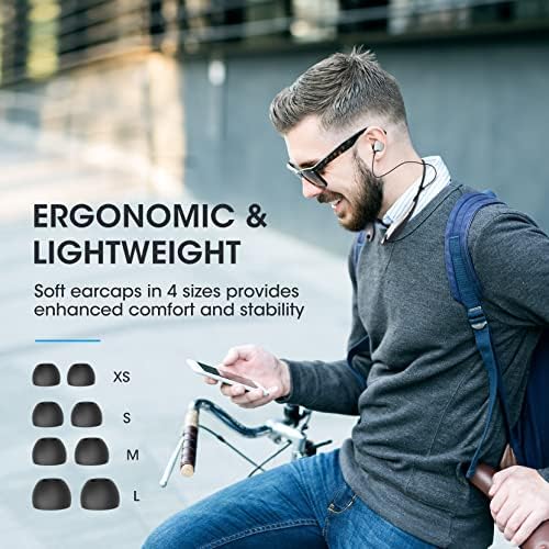 YOSDOM Waterproof Neckband Bluetooth Headphones – 24+ Hour Playtime, Shark Jaw Design for Secure Fit, Noise Isolation & Built-in Mic, Enhanced Compatibility for Active Lifestyles, IPX7 Rated for Gym & Outdoor Use, Call Vibration Alerts for Unmissable Connectivity