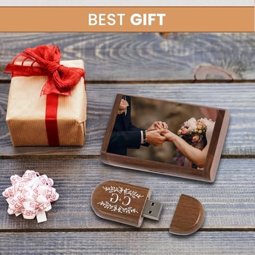 Elegant Maple Wood USB 3.0 Flash Drive – 32 GB Super-Speed Jump Drive Box by FEWINA, Perfect Gift for Photographers, Stylish Data Storage Solution for Weddings, Anniversaries, and Birthdays, Unique Wooden USB Stick with Enhanced Compatibility