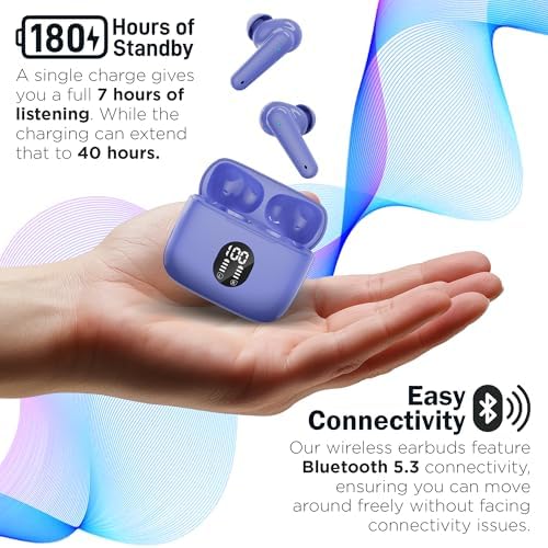 Elevate Your Audio Experience with My Joy Classic Wireless Earbuds – Stylish Van Gogh-Inspired Design, Dual Microphones for Crystal-Clear Calls, IPX5 Sweatproof for Active Lifestyles, Enjoy Up to 7 Hours of Playtime, Noise-Reducing Technology, Effortless Wireless Charging and Enhanced Compatibility for Seamless Device Connection
