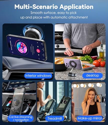 CloudValley Magnetic Car Phone Mount, [Compatible with MagSafe] 360° Adjustable Foldable Holder for Dashboard, 80LBS Suction & 2800gf Magnet, Car Accessories for iPhone 16 Pro Max 15 14, Black – Enhanced Compatibility and Speed