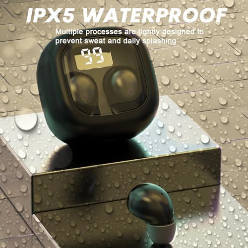Ultra-Discreet Wireless Mini Earbuds for Small Ear Canals – Invisible Bluetooth Headphones with IPX5 Waterproof Protection, Perfect for Work and Sleep, Enhanced Comfort and Compatibility for All-Day Use
