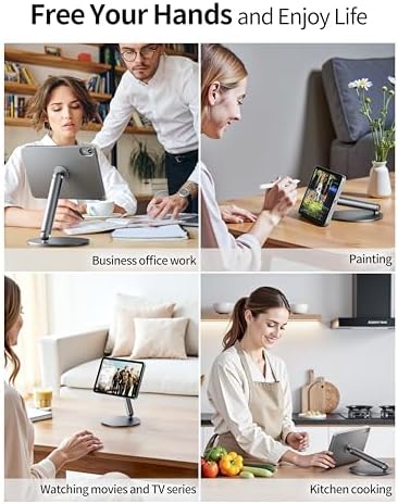 Transform Your i Pad Mini 6 (2021) Experience with LULULOOK Magnetic Stand – Ergonomic Aluminum Holder for Optimal Viewing & Drawing, Adjustable Height & Angle, Lightweight Design for Easy Portability and Versatile Portrait/Landscape Use