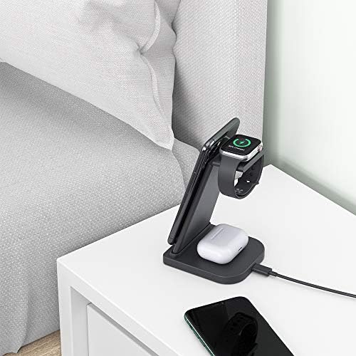 Ultimate 3-in-1 Portable Wireless Charging Station for Apple Devices – Fast Charging Hub for i Phone 15/14/13/12, Apple Watch Series 1-9/Ultra, Air Pods Pro – Sleek, Compact Design for Travel Convenience and Enhanced Compatibility