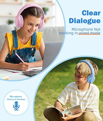 Premium Kids Over-Ear Headphones with Built-In Microphone – Safe Volume Control, Lightweight Dark Green Design for Online Learning & Travel, HD Sound Quality, Collaborative Audio Sharing Feature for Enhanced Learning Experiences