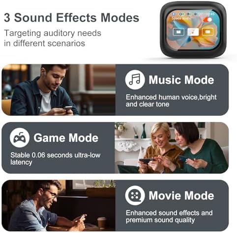 Elevate Your Sound Journey with Touch Screen Wireless Earbuds – Bluetooth 5.4 Technology Ensures Lightning-Fast Connectivity, 40-Hour Playtime for All-Day Listening, and Rich Deep Bass for Unmatched Audio Quality – Experience Crystal-Clear Conversations with Advanced Active Noise Cancelling – Ideal for i OS and Android Users in Sleek Black Design