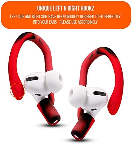 Patented WC Hook Z – Upgraded Over-Ear Hooks for Air Pods Pro 1, 2 & Air Pods 1, 2, 3 | Secure Fit Earbud Accessories with Unique Left & Right Design | Two Size Pairs Included | Winter White | Premium Quality by Wicked Cushions for Maximum Comfort and Stability