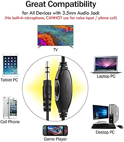 Elevate Your Audio Experience with 18-Foot Premium Over-Ear Headphones – Ultimate Wired Headset for TV & PC with Integrated Volume Control and Universal 3.5 mm AUX Compatibility for Superior Sound Quality – CGS-W6 Model