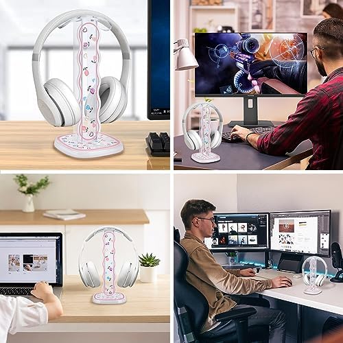 CamyCosy Headphone Holder for Desk, Gaming Headset & Earphone Stand with Tulip Flowers Pattern – Enhanced Compatibility and Speed