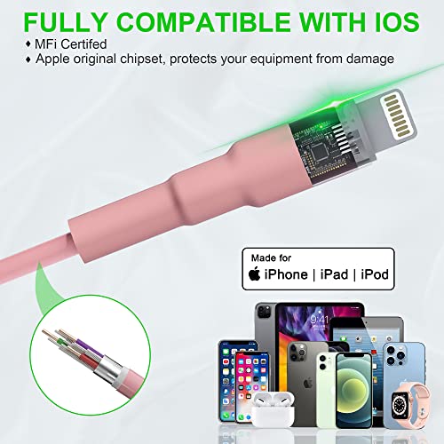 Dynamic Pink Coiled i Phone Lightning Cable – MFi Certified, Fast Data Sync & Charge for Apple Car Play – Short, Tangle-Free Design for Effortless Car Use – Premium Compatibility & Stylish Accessory for On-the-Go Devices