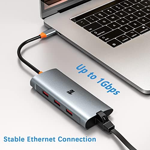 Elevate Your Connectivity with the Tiergrade USB C Hub – 3 USB 3.1 Ports & 1 Gbps Ethernet Adapter for Seamless Data Transfer and Internet Stability – Perfect for Mac Book Pro, i Pad Pro, Dell, Chromebook & More Type C Devices – Compact, Plug-and-Play Design for On-the-Go Professionals – Experience 10 Gbps Super Speed and Enhanced Compatibility for All Your Tech Needs