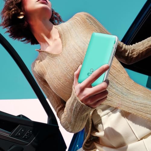 Ultimate Brand Q 10000 m Ah Portable Charger with Built-in Cables and AC Wall Plug – Fast Charging Power Bank with USB-C, Triple Output Ports for i Phone, Tablet & All Smartphones – Perfect Travel Companion for On-the-Go Charging