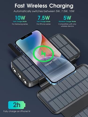 Ultimate 43800 m Ah Solar Power Bank with QC3.0 Fast Charging, Qi Wireless Capability, and 680 Lumen Flashlight – Eco-Friendly Portable Charger for Outdoor Adventures and Emergency Preparedness