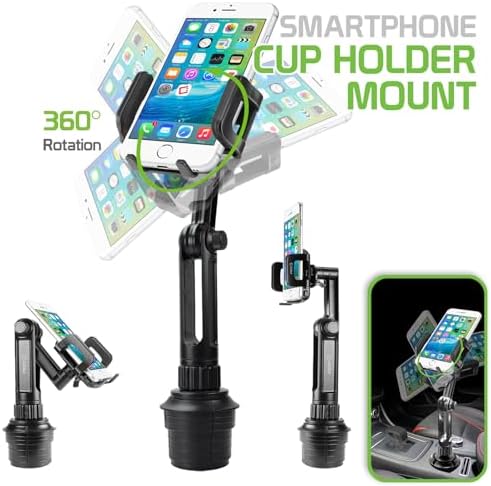 Universal Tablet Car Holder Mount – Cellet Premium Cup Holder Cradle with 360-Degree Rotation for i Pad, Samsung Galaxy, Amazon Fire, and Microsoft Surface – Effortless Installation, Optimal Stability, and Enhanced Viewing Experience While Driving