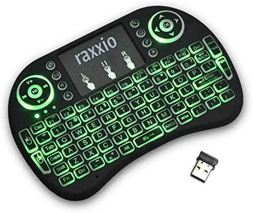 RAXXIO i8 Mini Wireless Keyboard with Touchpad – Portable 2.4 GHz LED-Backlit Handheld Keyboard for Effortless Control of Smart TVs, PCs, and Gaming Consoles – Rechargeable Battery for Ultimate Convenience and Compatibility with Android, Linux, Raspberry Pi, and More