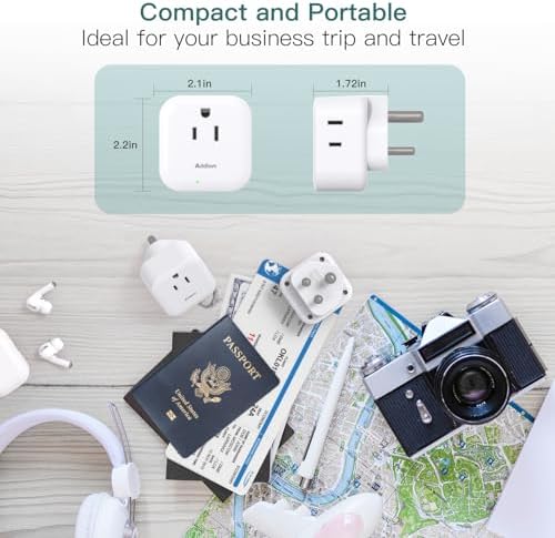 Essential Dual Pack Type D Travel Adapter: Ultimate US to India Plug Converter with 3 AC Outlets & 2 High-Speed USB-C Charging Ports for Effortless Device Connectivity in India, Bangladesh, Maldives, Pakistan, Nepal, and Sudan – Your Go-To Travel Companion for Reliable Power Solutions