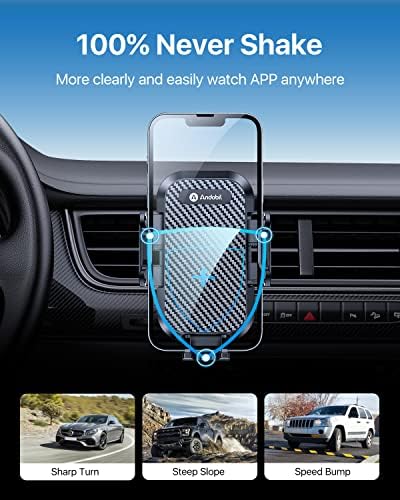 Ultimate Stability and Convenience: andobil Universal Car Phone Holder with 360° Rotation, Ultra-Durable Metal Clip for Air Vent Mounting – Compatible with i Phone 16/15/14/13/12 Pro Max & All Major Android Devices, Enhanced Safety Features for Hands-Free Navigation