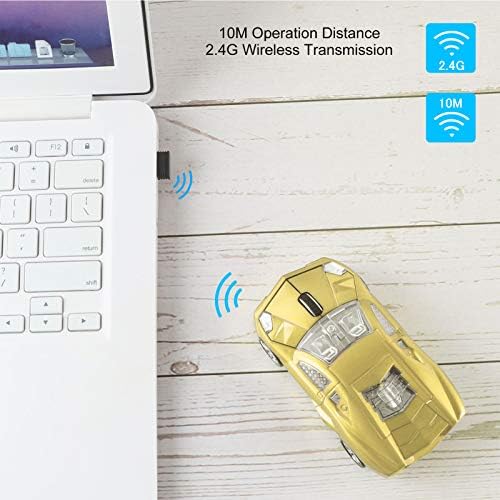 Rev Up Your Productivity with the CHUYI Sports Car Shaped Wireless Mouse – 1600 DPI, Cordless Optical Design for Effortless Use at Home, School, or Office, Perfect Gift for Tech Enthusiasts (Vibrant Blue)