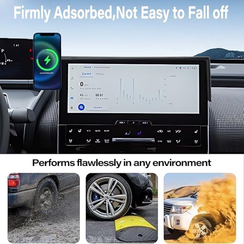 Car Phone Holder for 2023-2025 Toyota BZ4X / Subaru Solterra Accessories Apply to 8/12.3 Inch Touch Screen 15W Fast Wireless Charger Screen Fixed Clip Cell Phone Mount Hands-Free – Enhanced Compatibility and Speed