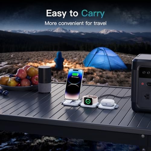 Versatile 3-in-1 Magnetic Charging Station: Travel-Friendly Wireless Charger for i Phone 16/15/14/13/12, Apple Watch & Air Pods 4/3/2 – Foldable & Chic Pink Design for Seamless Power on the Go – Enhanced Speed & Compatibility for All Your Apple Devices