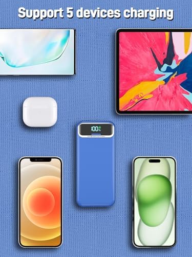 Ultimate 20,000 m Ah Portable Charger with Built-in Cables & AC Plug – Super Fast PD20 W & SCP22.5 W USB-C Power Bank for Quick Device Charging – LED Display & Universal Compatibility for i Phone, Samsung & More – Essential Travel Accessory for On-the-Go Power Solutions