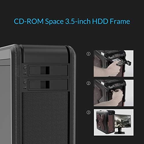 ORICO 5.25 Trayless Hot Swap Mobile Rack for 3.5-Inch SATA SSD and Hard Drives – Effortless Drive Exchange and Enhanced Compatibility for Streamlined Data Management
