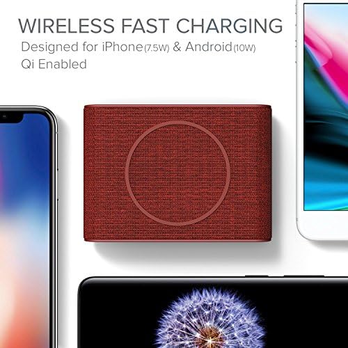 Sleek Ruby i Ottie i ON Qi-Certified Fast Wireless Charging Pad – 7.5 W for i Phone XS Max & 10 W for Samsung Galaxy S10 E, S9 – Compact Charger with USB-C Cable & AC Adapter – Effortless Power Solution for Modern Devices