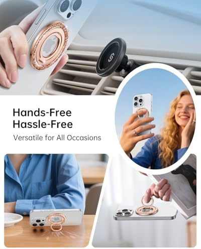 Syncwire Magnetic Phone Ring Holder – Titanium Alloy Kickstand for i Phone 12-16 Pro Max & Compatible Android Devices – Ergonomic Design, Enhanced Mag Safe Stability, Lightweight Grip for Ultimate Hands-Free Convenience