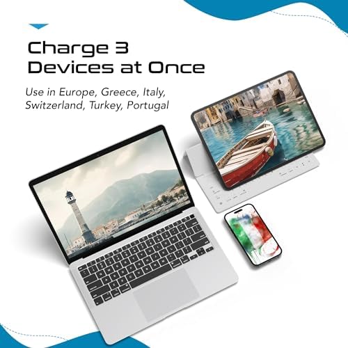Compact Travel Power Adapter Set for Brazil, Peru & Chile – 20 W Dual USB & USB-C Charger with 2 USA Sockets – Fast Charging with Type C & N Attachments – Portable Plug Converter for Global Travelers – Stay Connected Anywhere