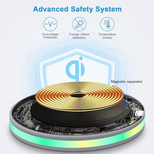 High-Speed 15 W Samsung Wireless Charging Pad for Galaxy S25 Ultra, S24 Ultra, S23 FE, S22, S21, S20 FE, Plus i Phone 16, 15, 14 Pro Max & Google Pixel 9 Pro XL – Ultimate Fast Charging Station with Enhanced Device Compatibility and Safety Features