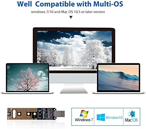 Ultra-Fast NVMe to USB Adapter – M.2 SSD Portable Converter with 10 Gbps USB 3.1 Gen 2 Speed, PCIe M Key Hard Drive Reader, Hot Swap Compatibility for Windows & mac OS, Lightweight Design for Effortless Data Management on the Go