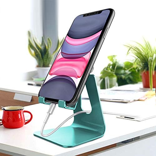 CreaDream Adjustable Cell Phone Stand, Phone Stand, Cradle, Dock, Holder, Aluminum Desktop Stand Compatible with Phone 13 12 Pro Max Charging, Accessories Desk, All Mobile Phones, Sierra Blue – Enhanced Compatibility and Speed