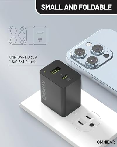 35 W Dual-Port USB C Charger Block – Ga N Fast Wall Adapter with Foldable Plug | PD 3.0 & PPS for i Phone 16/15/14/13, Galaxy S24/S23, Pixel 8/7, Mac Book Air & More – Ultimate Compact Power Solution for Home & Travel
