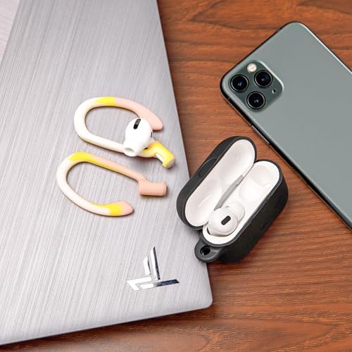 Patented WC Hook Z – Upgraded Over-Ear Hooks for Air Pods Pro 1, 2 & Air Pods 1, 2, 3 | Secure Fit Earbud Accessories with Unique Left & Right Design | Two Size Pairs Included | Winter White | Premium Quality by Wicked Cushions for Maximum Comfort and Stability