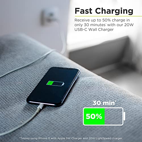 Pure Gear 6 FT USB C to Lightning Cable – MFi Certified Fast Charging for i Phone 14, 13, 12, 11, Xs, XR, i Pad, and Air Pods Pro – Durable Power Delivery Data Sync Cable for Effortless Connectivity and Enhanced Performance