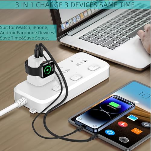 Revolutionize Your Charging Routine with the 3-in-1 Magnetic Wireless Charger Block – PD 23 W Fast Charge for i Phone & Apple Watch, Dual USB-C Ports for Simultaneous Powering of Samsung and Android Devices, Compact Design for Travel & Daily Use – Unmatched Compatibility & Efficiency