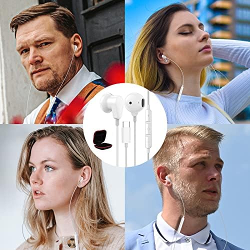 USB C Earbuds for i Phone 16 Pro Max & Android Devices – Premium Hi-Fi Stereo Noise-Canceling Headphones with Built-in Mic for Samsung Galaxy & Google Pixel – Ultimate Comfort & Connectivity for Audiophiles & Casual Listeners