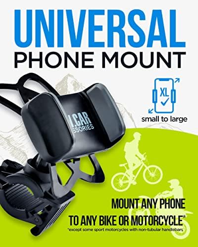 Ultimate Metal Smartphone Bike & Motorcycle Holder – Unbreakable Handlebar Mount for i Phone 16 Pro Max & Galaxy S25 – Secure, Durable, and Versatile Cell Phone Cradle for Safe Navigation on Bikes, Scooters, and Motorcycles – 360-Degree Rotation for Optimal Viewing – Enhanced Grip Technology for Ultimate Stability and Safety