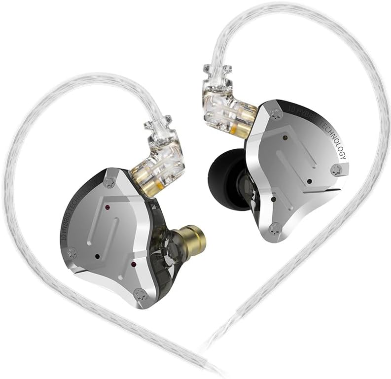 Revolutionize Your Audio Journey with keephifi KZ ZS10 Pro IEM Earphones – Featuring 4 Balanced Armature & 1 Dynamic Driver for Superior Sound Clarity, Durable Stainless Steel Design, and Detachable 2-Pin Cable – Striking Purple Finish with Integrated Mic for Effortless Communication – Noise-Isolating In-Ear Headphones for Unmatched Comfort and Versatile Device Compatibility