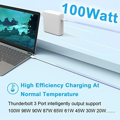 High-Performance 100 W USB-C Power Adapter for Mac Book Air & Pro – Fast Charging Solution for 2018-2022 Models with Enhanced Safety Features and Universal Compatibility for All USB-C Devices