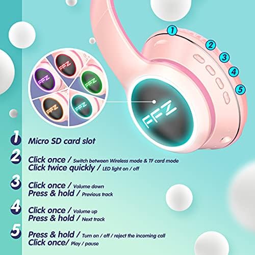 Vibrant Purple Kids Bluetooth Headphones – Safe Listening with Colorful LED Lights, Ultra-Comfort Earpads, Built-in Microphone, and Travel-Friendly Foldable Design for School & Adventure – Perfect for Online Learning and Playtime
