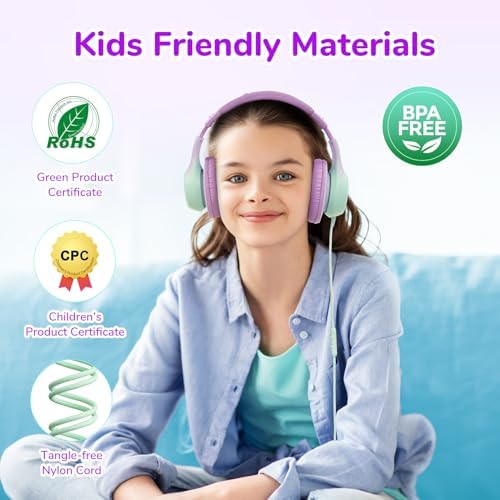 Transform Your Child’s Audio Adventures with Ear Fun K3 Kids Over-Ear Headphones – Engineered for Safe Listening with Volume Limiting, Exceptional HD Stereo Sound, and Travel-Friendly Foldable Design in Vibrant Blue – Ideal for School, Stylish for Every Young Explorer with Enhanced USB-C Compatibility!