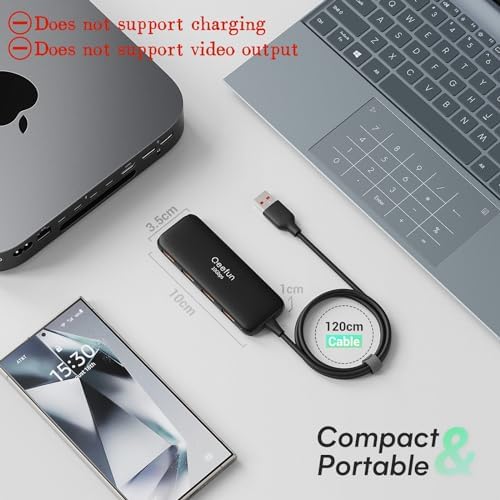 Revolutionize Your Connectivity with the Qeefun 4-Port USB 3.0 Hub – High-Speed 5 Gbps Data Transfer, Individual LED Power Switches, and 2 ft Extension Cable for Ultimate Flexibility – Perfect USB Splitter for Laptops, PCs, i Macs, and More! Enhance Your Workspace Efficiency and Control Multiple Devices Effortlessly!