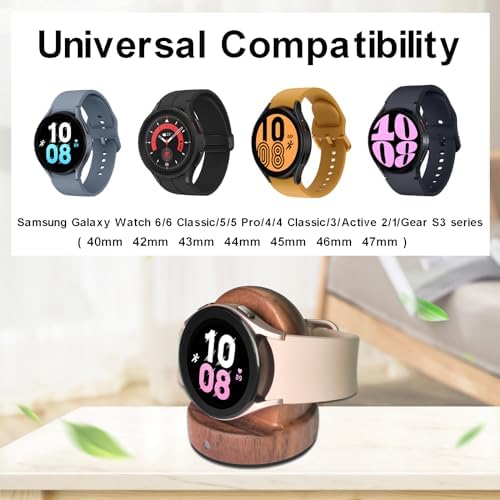 Elevate Your Charging Experience with the Premium Walnut Samsung Galaxy Watch Magnetic Dock – High-Speed Wireless Charger for Galaxy Watch Series 6/5/4/3/2/Active 2/1/S3 – Sleek Smartwatch Accessory for Modern Workspaces and Homes. Enjoy Effortless Charging with Stylish Design and Enhanced Durability, Perfect for Home, Office, or Travel Use. Say Goodbye to Tangled Wires and Hello to Instant Power with This Elegant Docking Station, Crafted for Maximum Compatibility and Aesthetic Appeal. Ideal for Tech-Savvy Individuals Seeking Functionality and Sophistication in Their Charging Solutions.
