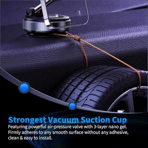 Magnetic Car Phone Holder for MagSafe,89+ LBS Vacuum Suction Phone Mount,360° Adjustable Car Phone Mount,Cell Phone Holders for Your Car for All Smartphones & All Car Models – Enhanced Compatibility and Speed