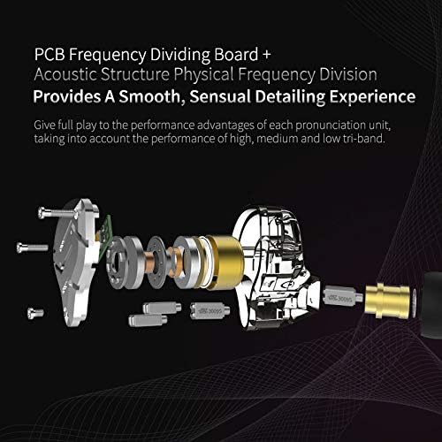 KZ ZS10 Pro Wired In-Ear Monitors – Premium 4 Balanced Armature & 1 Dynamic Driver Earbuds with Stainless Steel Design, Detachable Cable – Superior Audio Performance for Audiophiles & Musicians (Matte Black, Microphone-Free) – Unrivaled Sound Clarity and Comfort